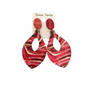 Fashion Jewelry earrings Boho studded 3.5" lightweight rust/tan. New